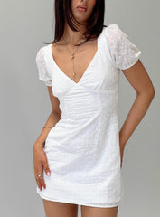 Viella Broiderie Mini Dress White