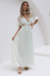 Ocean Ripples Maxi Dress Green