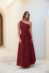 Lexi Love One Shoulder Maxi Dress Red