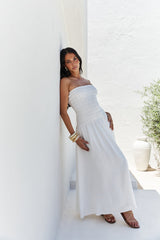 Blossom Bay Strapless Maxi Dress White