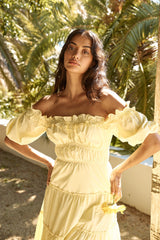 Sunflower Girl Off Shoulder Maxi Dress Yellow