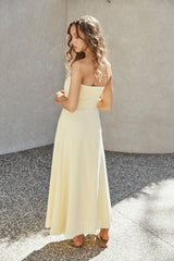 Elena Strapless Maxi Dress Yellow