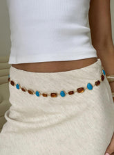 Nuvora Gemstone Chain Belt Gold
