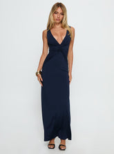 Frederica Plunge Maxi Dress Navy