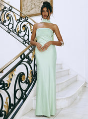 Exquisette Strapless Maxi Dress Sage