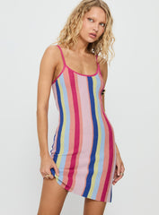 Yazmine Knit Mini Dress Multi Stripe