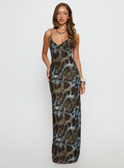 Saphrona V-neck Maxi Dress Leopard