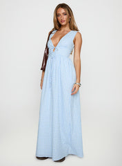 Pokey Maxi Dress Blue Check