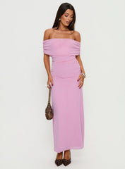 Penelopa Off Shoulder Maxi Dress Pink