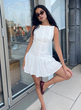 Sweeter Places Embroidered Mini Dress White
