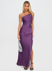 Leading Role One Shoulder Maxi Dress Purple