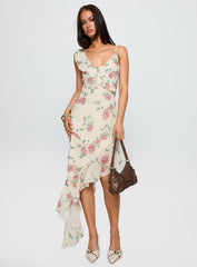 Chrysalis Asymmetrical Midi Dress Multi Floral