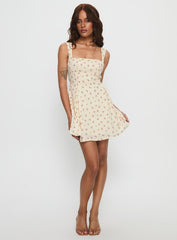 Xanthus Mini Dress Yellow Floral