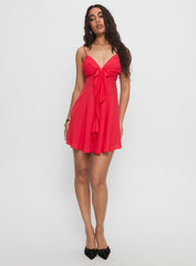 Moon Quartz Mini Dress Red