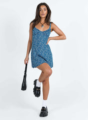 Georgia Mini Dress Blue Floral
