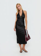 Jessamyn Halter Maxi Dress Black