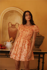 Sunset Scenes Mini Dress Orange
