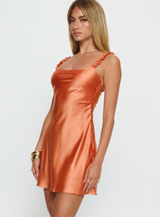 Kalie Frill Mini Dress Orange
