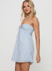 Rosenberg Strapless Mini Dress Blue