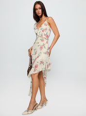 Chrysalis Asymmetrical Midi Dress Multi Floral