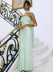 Exquisette Strapless Maxi Dress Sage