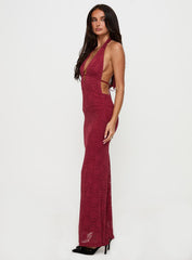 Karmyn Plunge Maxi Dress Red