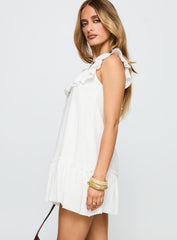 Alicen Frill Mini Dress White