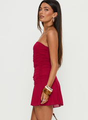 Rafaela Strapless Mini Dress Ruby