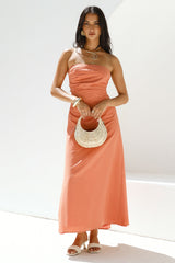 Yasmin Strapless Maxi Dress Coral