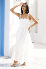 Whispers of Spring Maxi Dress White