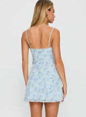 Valencia Mini Dress Blue / Floral