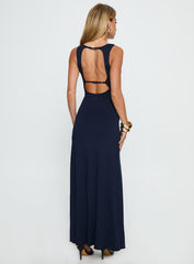 Frederica Plunge Maxi Dress Navy