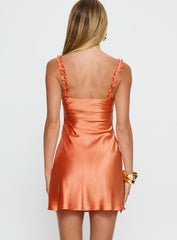 Kalie Frill Mini Dress Orange