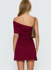 Laurencia One Shoulder Mini Dress Cherry