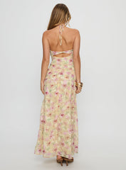 Deserae Halter Maxi Dress Floral Multi