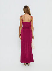 Lavonne Ruched Maxi Dress Plum