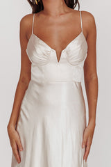 Lake Como A-Line Midi Dress Champagne