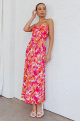 Golden Sands Cami Strap Maxi Dress Floral Red