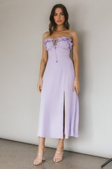 Under The Sun Tied Bust Midi Dress Lilac