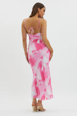Ciao, Bella Tie Back Print Dress Pink