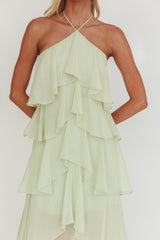 Darylyn Tiered Ruffle Maxi Dress Sage