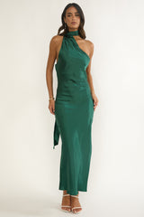 Rionna Open Cowl Back Maxi Dress Forest Green