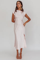 Lucinda Twist Back Midi Dress Blush
