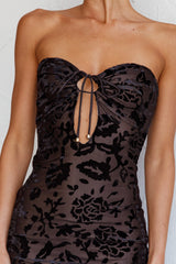 Sing To Me Keyhole Bodice Midi Dress Black