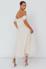 Dreamers & Lovers Off-Shoulder Maxi Dress Vanilla