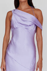 Etienne Off-Shoulder Halter Midi Dress Lilac