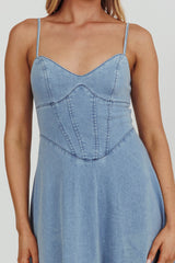 Comet A-Line Midi Dress Light Denim