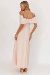Lillibet Bow Tied Bust Midi Dress Pink