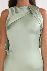 Levinia Draped Back Maxi Dress Pistachio