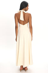 Brea Halterneck Midi Dress Vanilla
